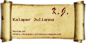 Kalaper Julianna névjegykártya
